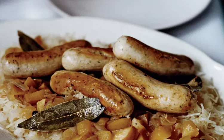 Oktoberfest German Sausage with Bacon & Apple Sauerkraut
